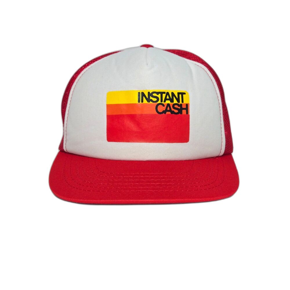 Vintage NY Lottery Snapback Trucker Hat | Instant Cash | Red White